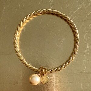 Kiel James Patrick Gold Rope Bracelet with Pearl Charm